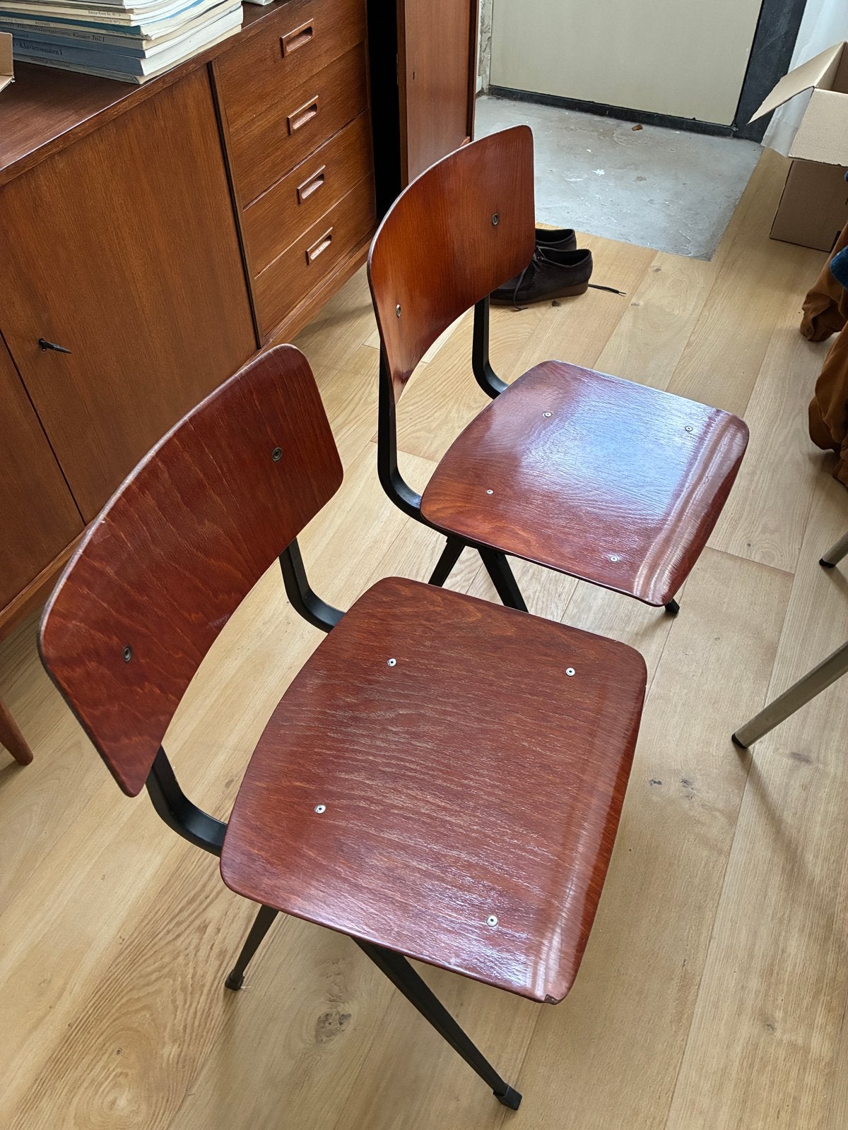 Set van 6 Friso Kramer result stoelen, Huis en Inrichting, Ophalen, Gebruikt, Vijf, Zes of meer stoelen