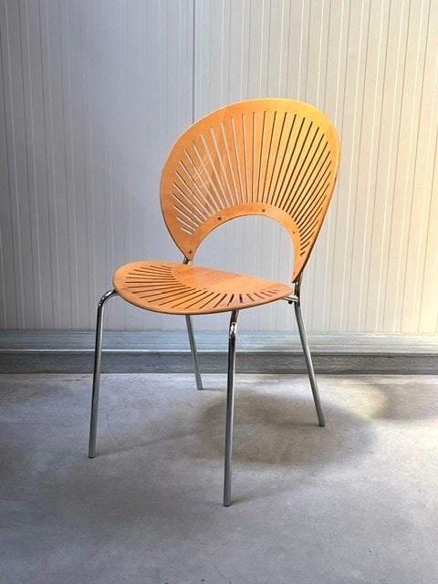 Trinidad eettafelstoel Nanna Ditzel design eetkamerstoel, Gebruikt, Jaren 90, Bruin, .