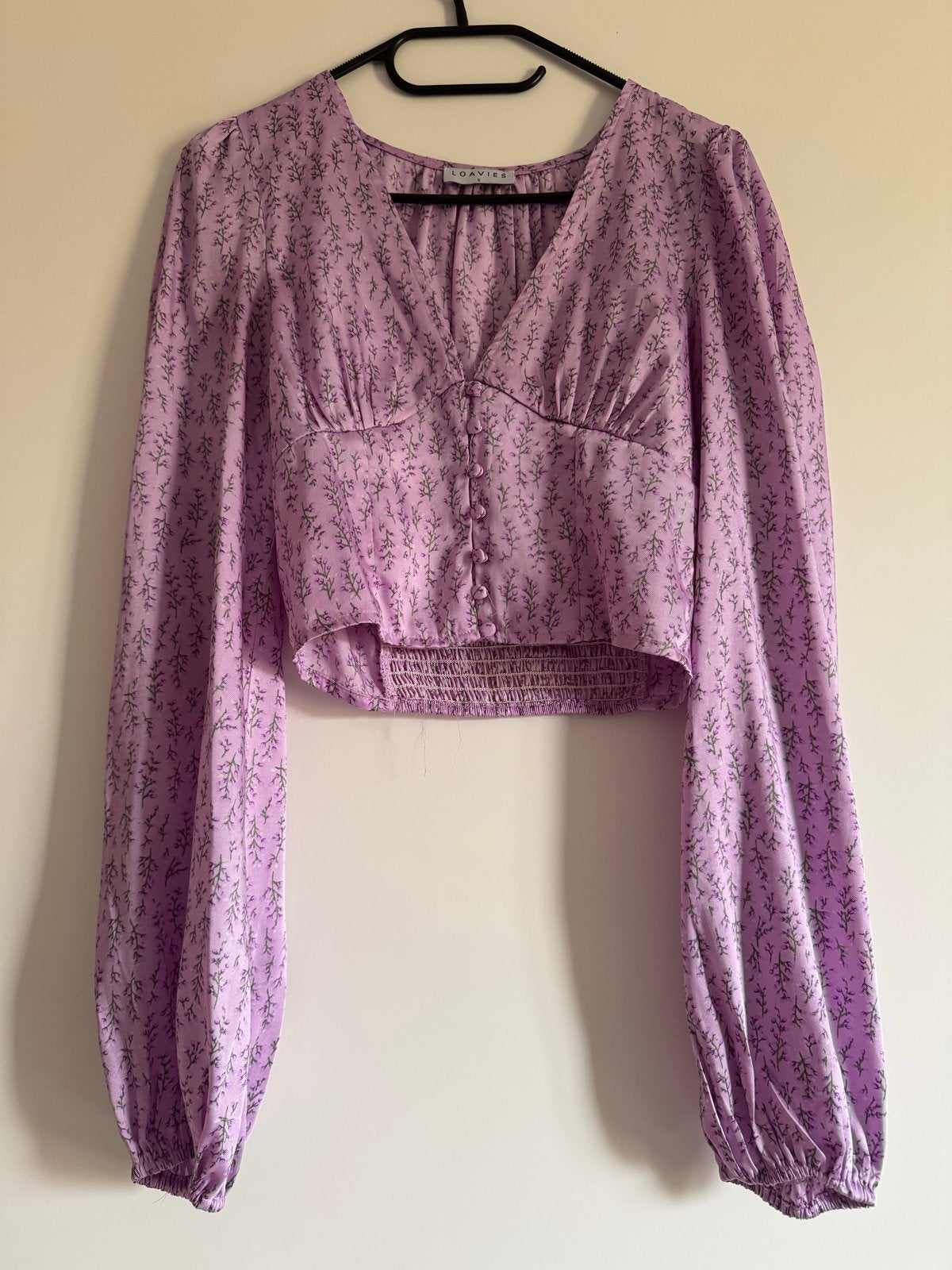 Loavies crop top met lange mouwen, Paars, Ophalen of Verzenden, Zo goed als nieuw, Lange mouw