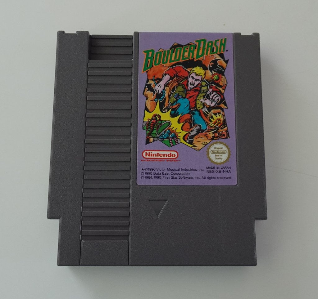 Boulder Dash voor Nintendo NES, Ophalen, 1 speler, Racen en Vliegen, Zo goed als nieuw