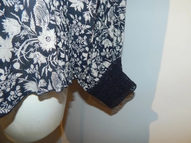 Antik Batik ibiza festival top voile kant delen print mt L, Maat 38/40 (M), Zo goed als nieuw, Lange mouw, Antik Batik