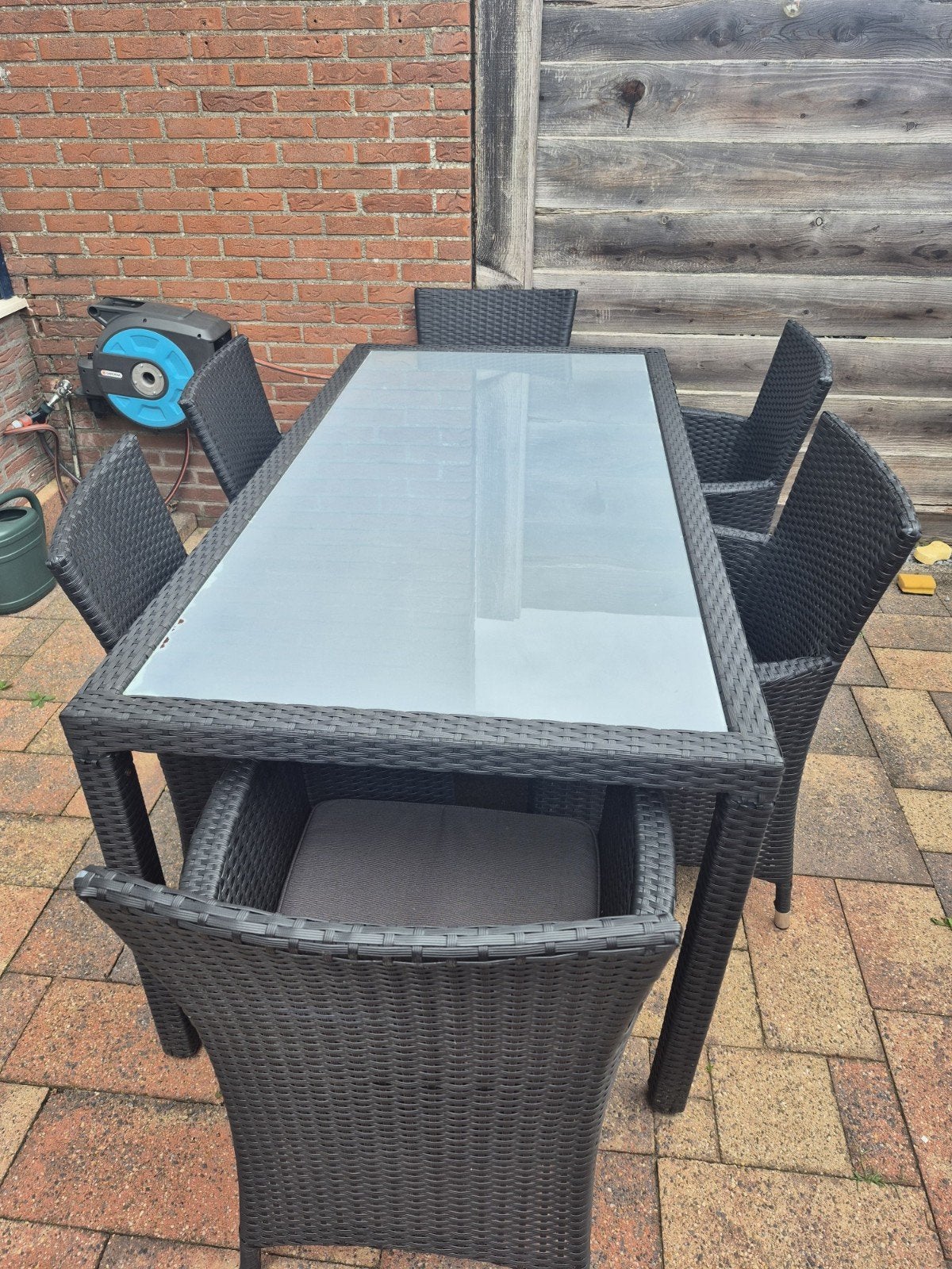 Tuinset eettafel met 6 stoelen, Ophalen, Gebruikt