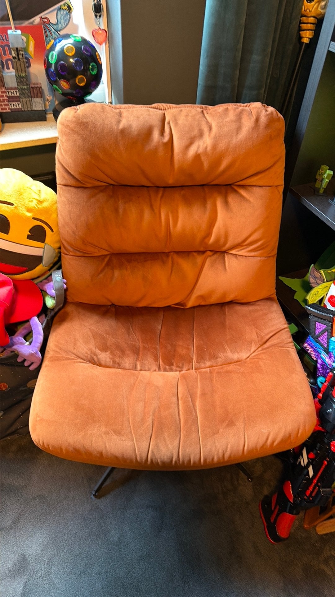 Terracotta draaifauteuil, Huis en Inrichting, Fauteuils, Ophalen, Zo goed als nieuw, Minder dan 50 cm