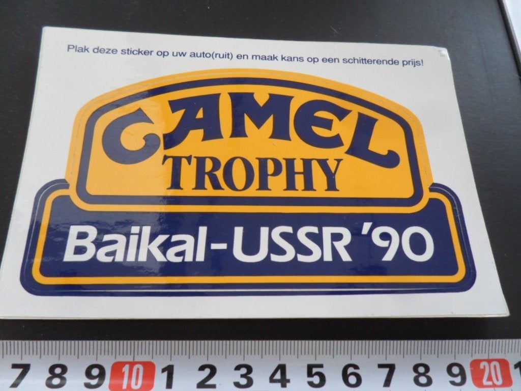 sticker CAMEL Trophy BAIKAL - USSR 1990  *, Verzamelen, Ophalen of Verzenden, Zo goed als nieuw