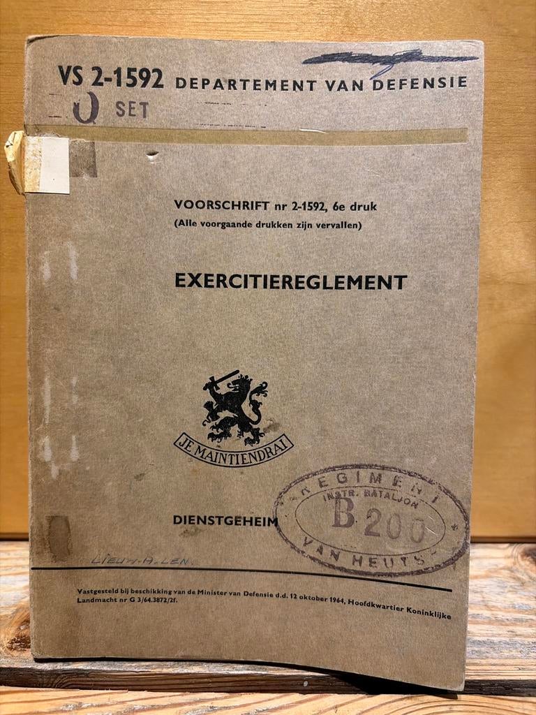 Exercitiereglement VS 2-1592 - Dienstgeheim Defensie, Ophalen of Verzenden, 1945 tot heden, Gelezen, Landmacht