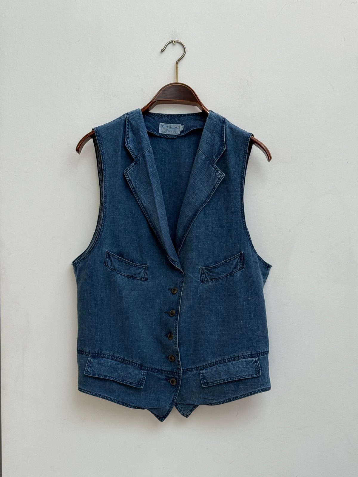 Pauw Amsterdam Vintage Katoenen Gilet Maat 3, Blauw, Maat 46/48 (XL) of groter, Ophalen of Verzenden, Zo goed als nieuw