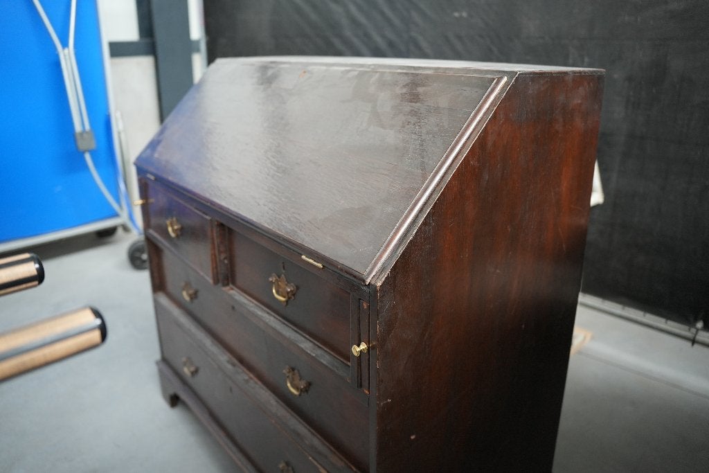 Antieke secretaire / klepbureau - donker hout - klassiek, Ophalen, Gebruikt, Antiek