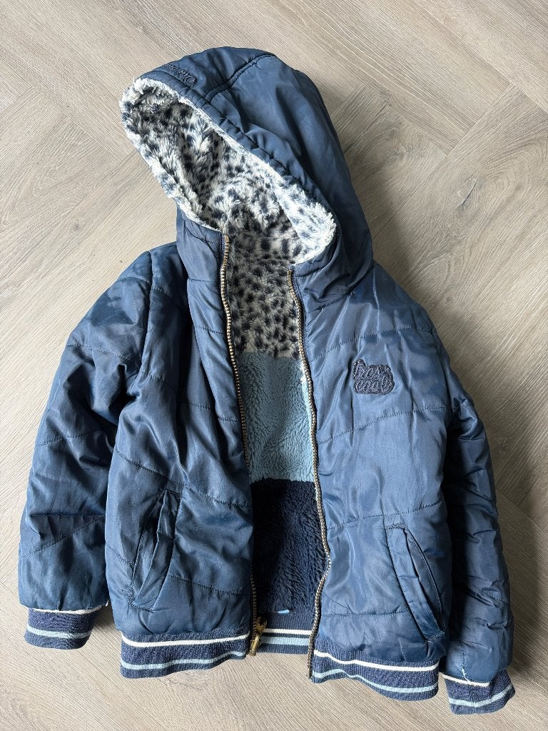 Winterjas reversible WE blauw maat 122/128, Gebruikt, WE, Meisje, Ophalen of Verzenden
