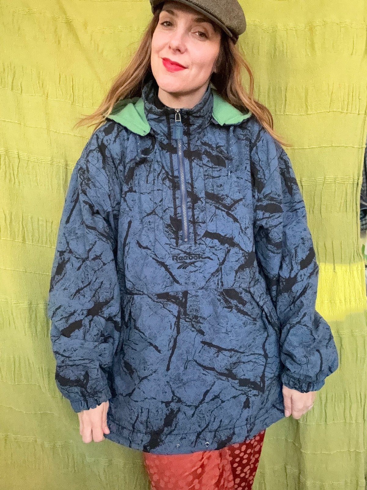 Vintage windjack jas / anorak-blauw - Reebok -jaren 80/90, Maat 38/40 (M), Hgv, Blauw, Hgv