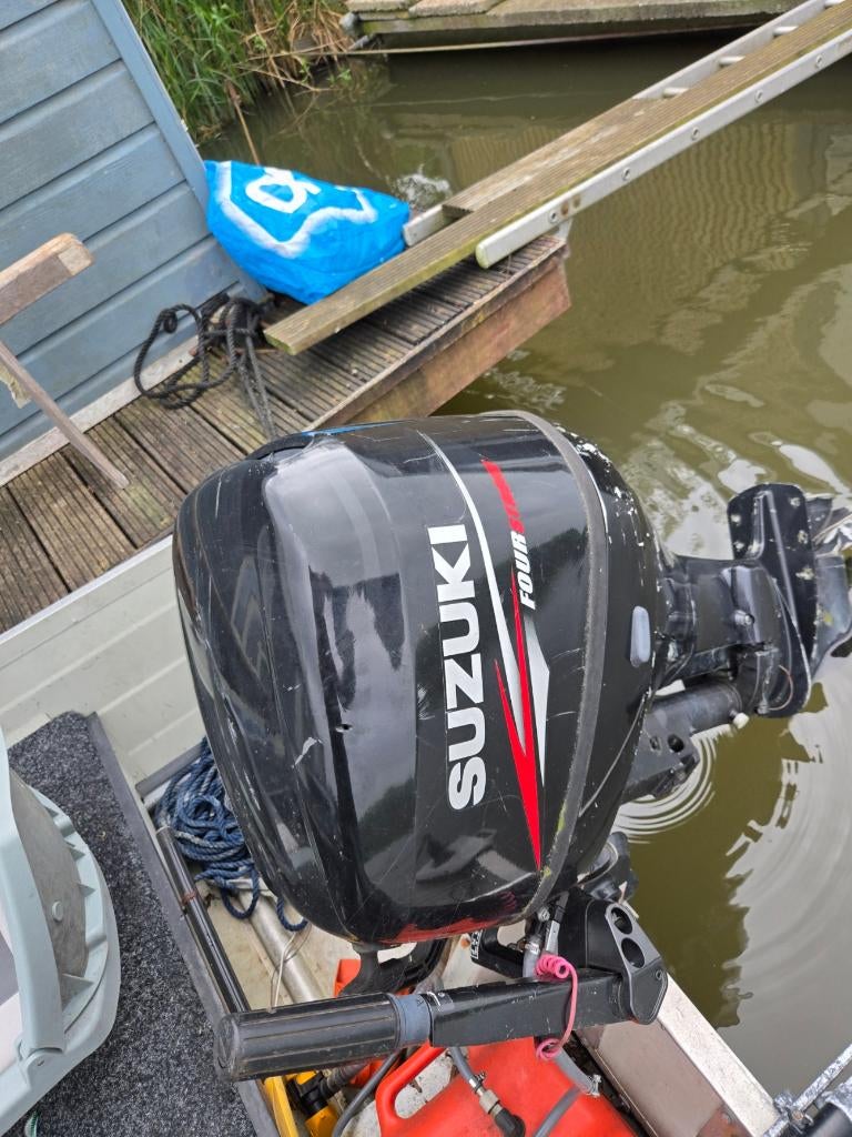quicksilver 450 visboot suzuki 25pk 4tackt, Watersport en Boten, Ophalen, 10 tot 30 pk, Gebruikt, Aluminium