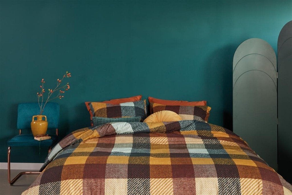 Beddinghouse dekbedovertrek BECKETT MULTI FLANEL SALE, Eenpersoons, Meerkleurig, Dekbedovertrek, Katoen