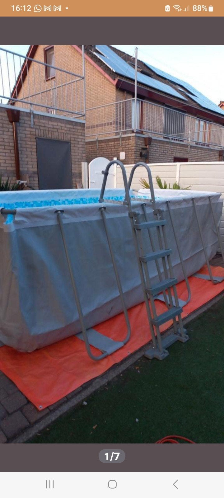 Zwembad met warmtepomp en toebehoren, Gebruikt, 200 tot 300 cm, Rechthoekig, Ophalen