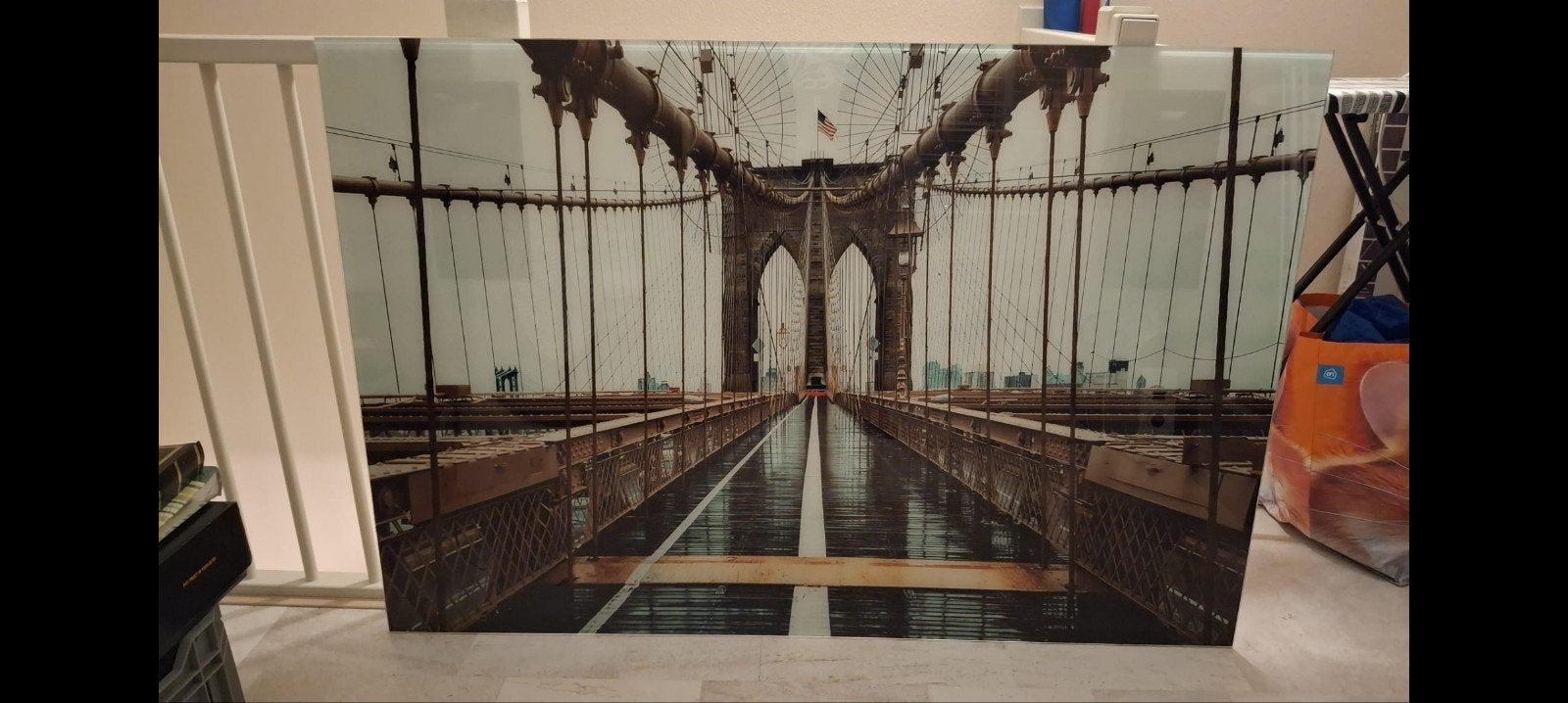 Grote wanddecoratie Brooklyn Bridge 150x100cm, Huis en Inrichting, Woonaccessoires | Schilderijen, Tekeningen en Foto's, Ophalen