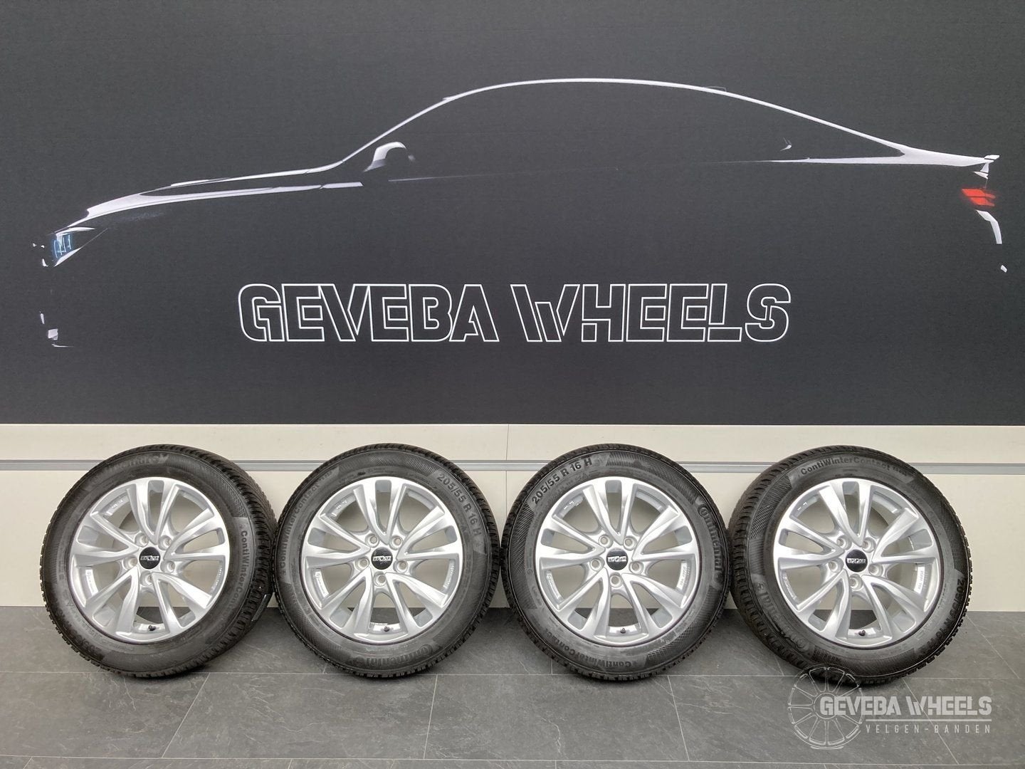 16” Mazda 3 / 5 / 6 sport velgen + winterbanden 5x114.3, Gebruikt, -, Banden en Velgen, -