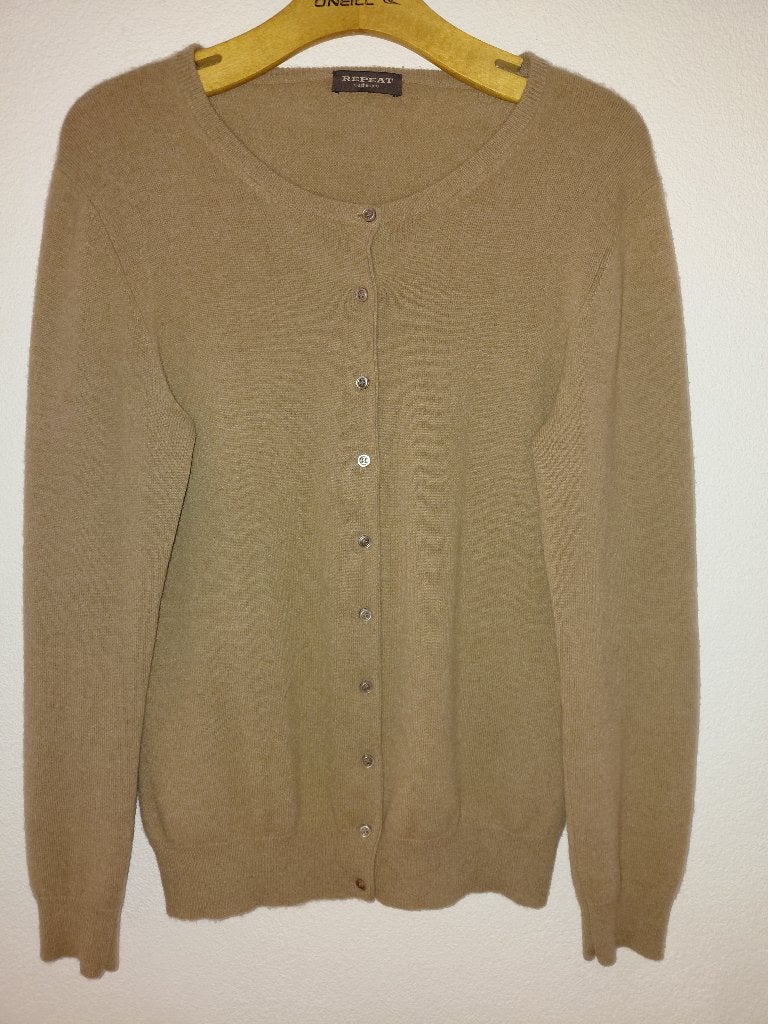 100% CASHMERE VEST REPEAT, Kleding | Dames, Truien en Vesten, Zo goed als nieuw, Maat 42/44 (L), Bruin, Ophalen of Verzenden