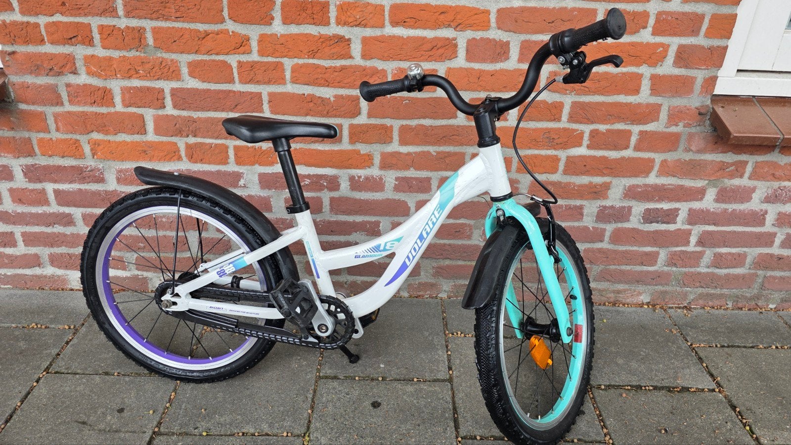 Volare Glamour Kinderfiets 18 inch - Wit/Turquoise, Ophalen, Velgrem, Volare, 16 tot 20 inch