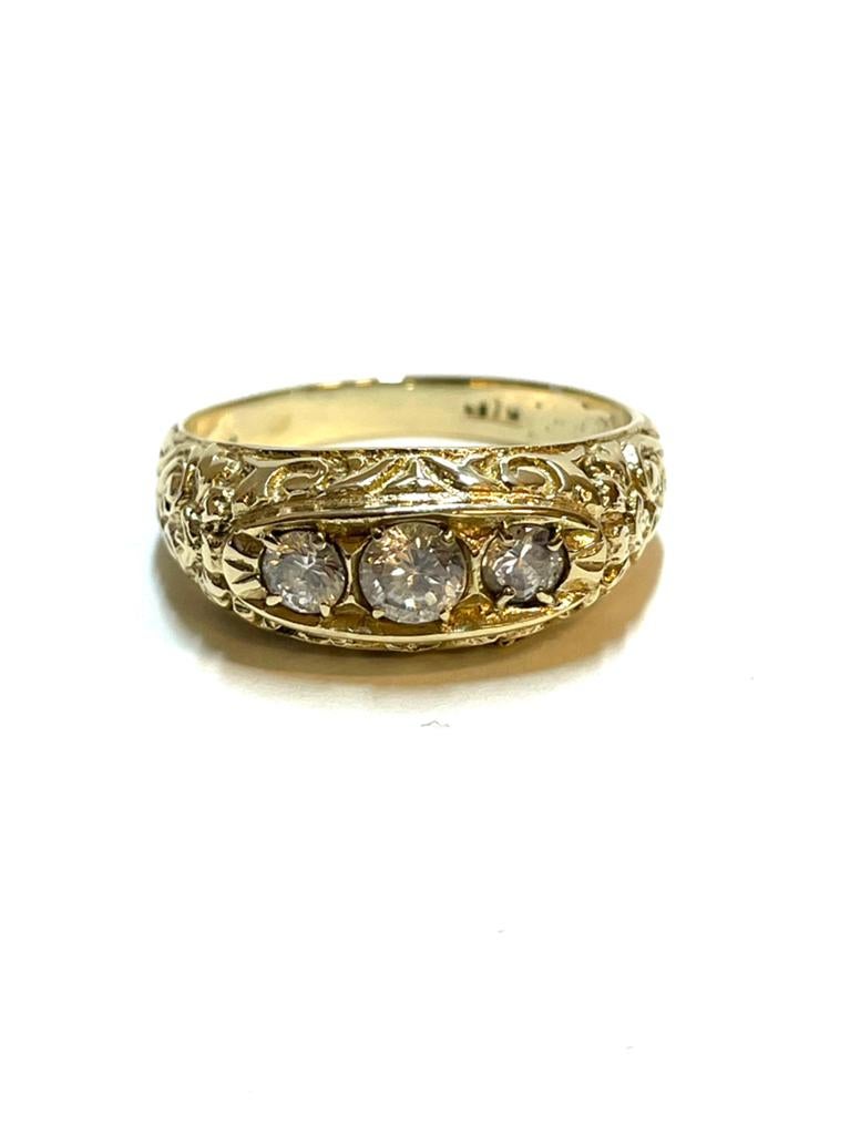14k gouden ring met zirkonia, 18 tot 19, -, -, Ophalen of Verzenden