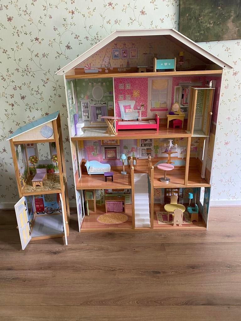 XXL Kidkraft Poppenhuis met Meubels geschikt voor Barbie, Ophalen, Gebruikt, Barbie