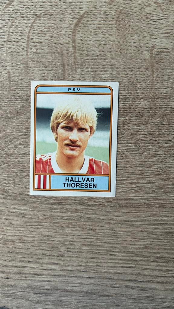 Panini Voetbal 84 plaatje Hallvar Thoresen PSV, Verzenden, Zo goed als nieuw, Plaatje