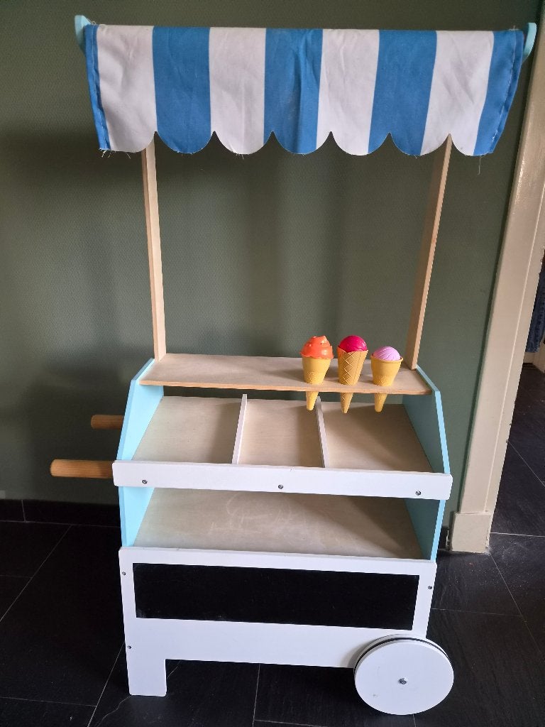 Ijscowagen houten speelgoed, Kinderen en Baby's, Ophalen, Gebruikt, Duw- of Trekspeelgoed
