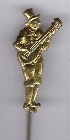 Luitspeler Efteling koper/blik speldje ( W_190), Verzenden, Zo goed als nieuw, Figuurtje, Speldje of Pin
