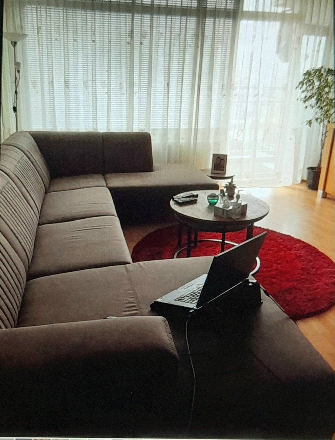 Bank Elia - Grote Hoekbank met Longchair en Hoek-ziteiland, Ophalen, Gebruikt, Stof, Modern, Ruim, Comfortabel