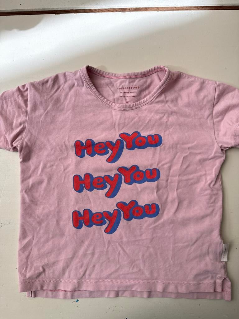 Tinycottons shirt roze 'Hey You' - 4 jaar, Ophalen of Verzenden, Gebruikt, Jongen of Meisje, Shirt of Longsleeve