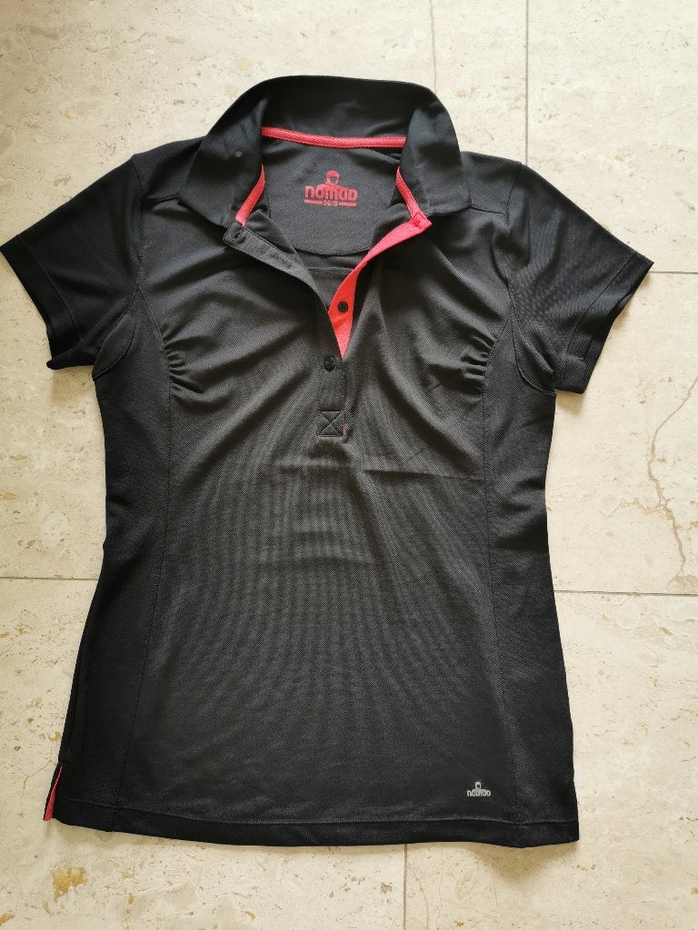 NOMAD: NIEUWE sportieve polo. Maat S, Verzenden, Zwart, Nieuw, Korte mouw