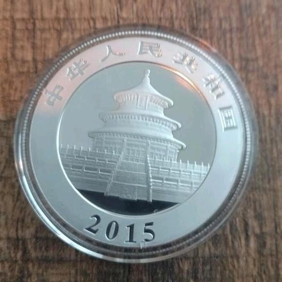 Chinese Panda zilveren munt 30 gram 10 Yuan 2015 zilver, Ophalen of Verzenden, Oost-Azië, Zilver