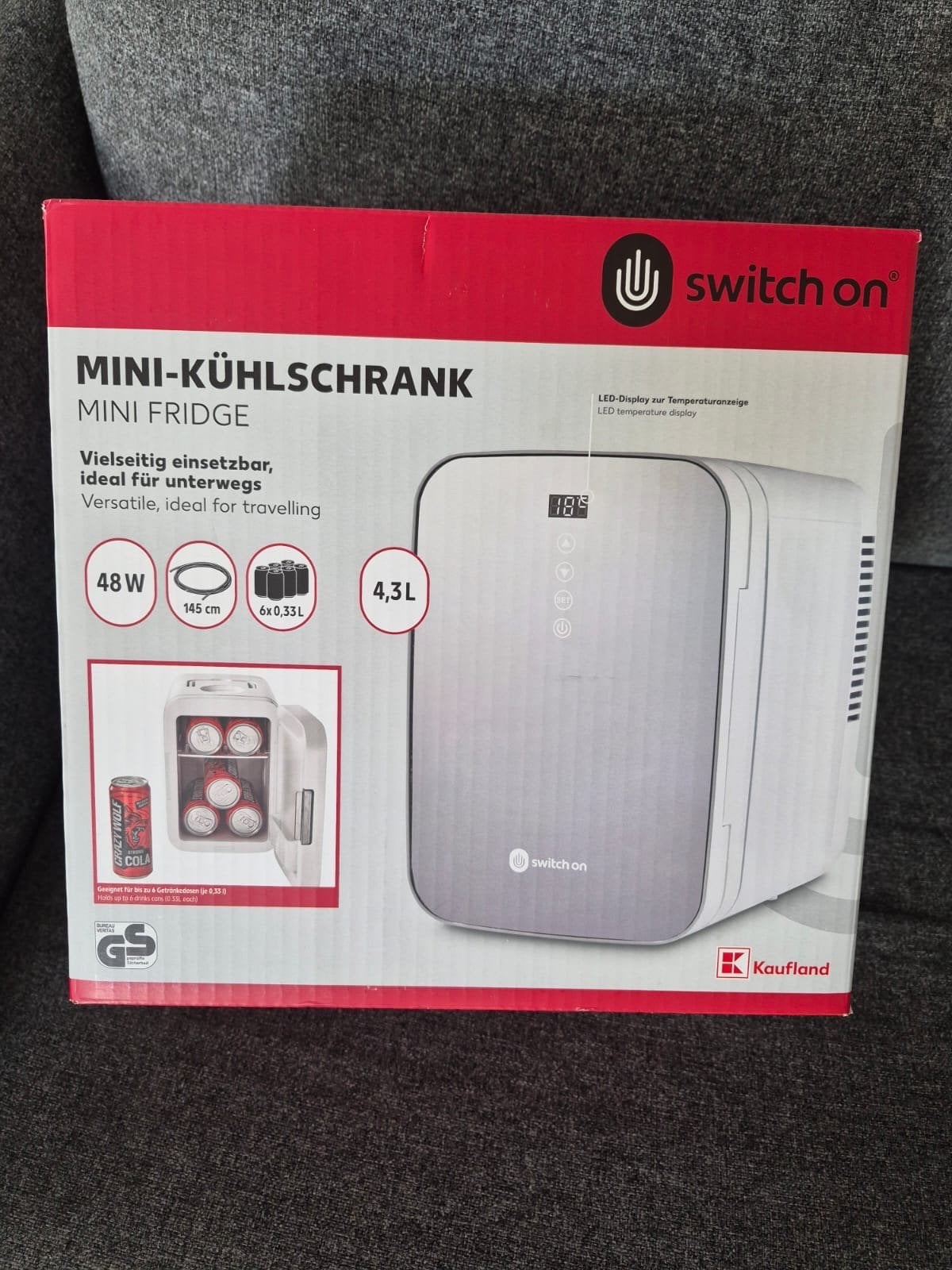 Switch On Mini Koelkast - Draagbaar & Veelzijdig, Zonder vriesvak, Nieuw, Ophalen of Verzenden, Minder dan 75 liter