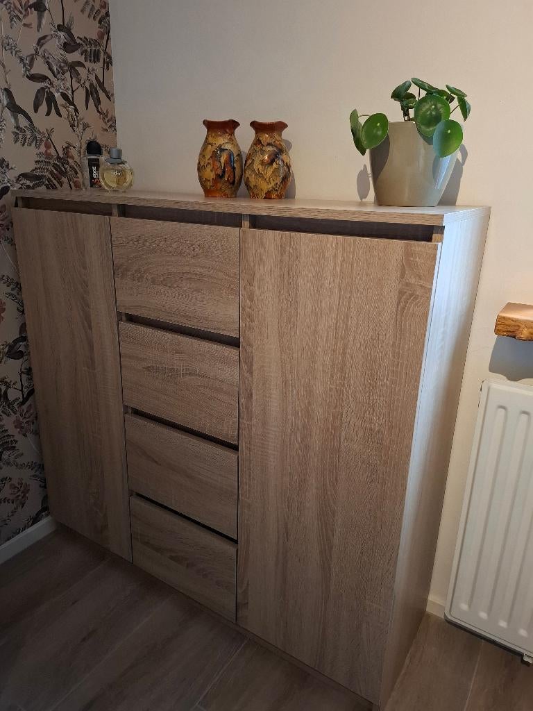 Kast met lades / Dressoir Sonoma eiken Vida XL NIEUW, Ophalen, Met deur(en), Eikenhout, Nieuw