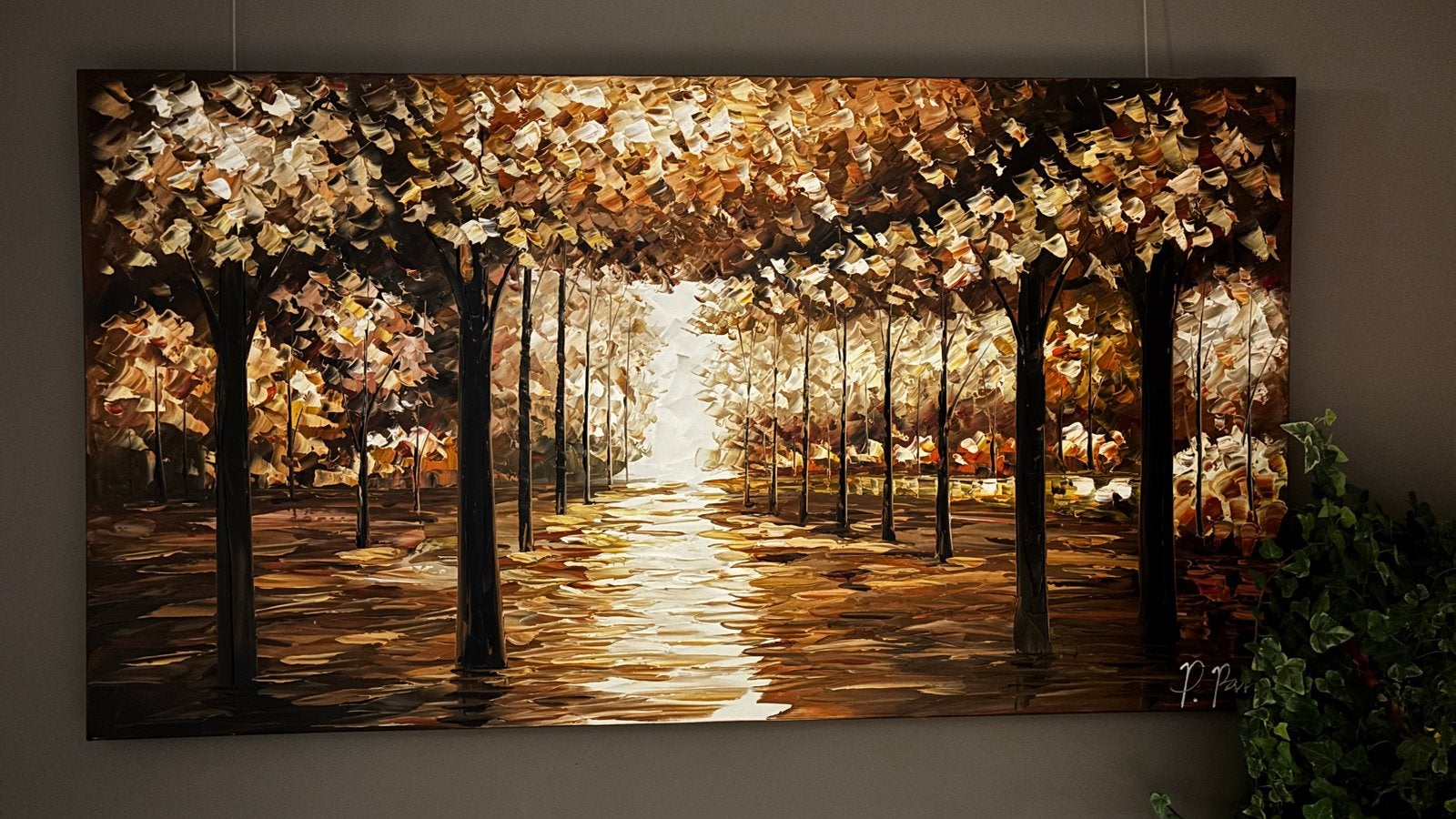 Schilderij Natuur: Boslandschap met Penseelstreken, Antiek en Kunst, Ophalen, Doek, Impressionistisch, Olieverf