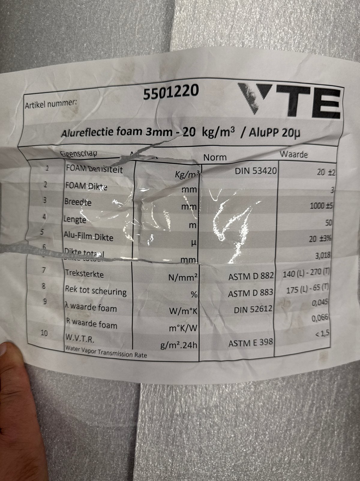 Alureflectie foam isolatie 3mm - 50 meter ongebruikt, Minder dan 4 cm, Overige materialen, Intersale, Nieuw