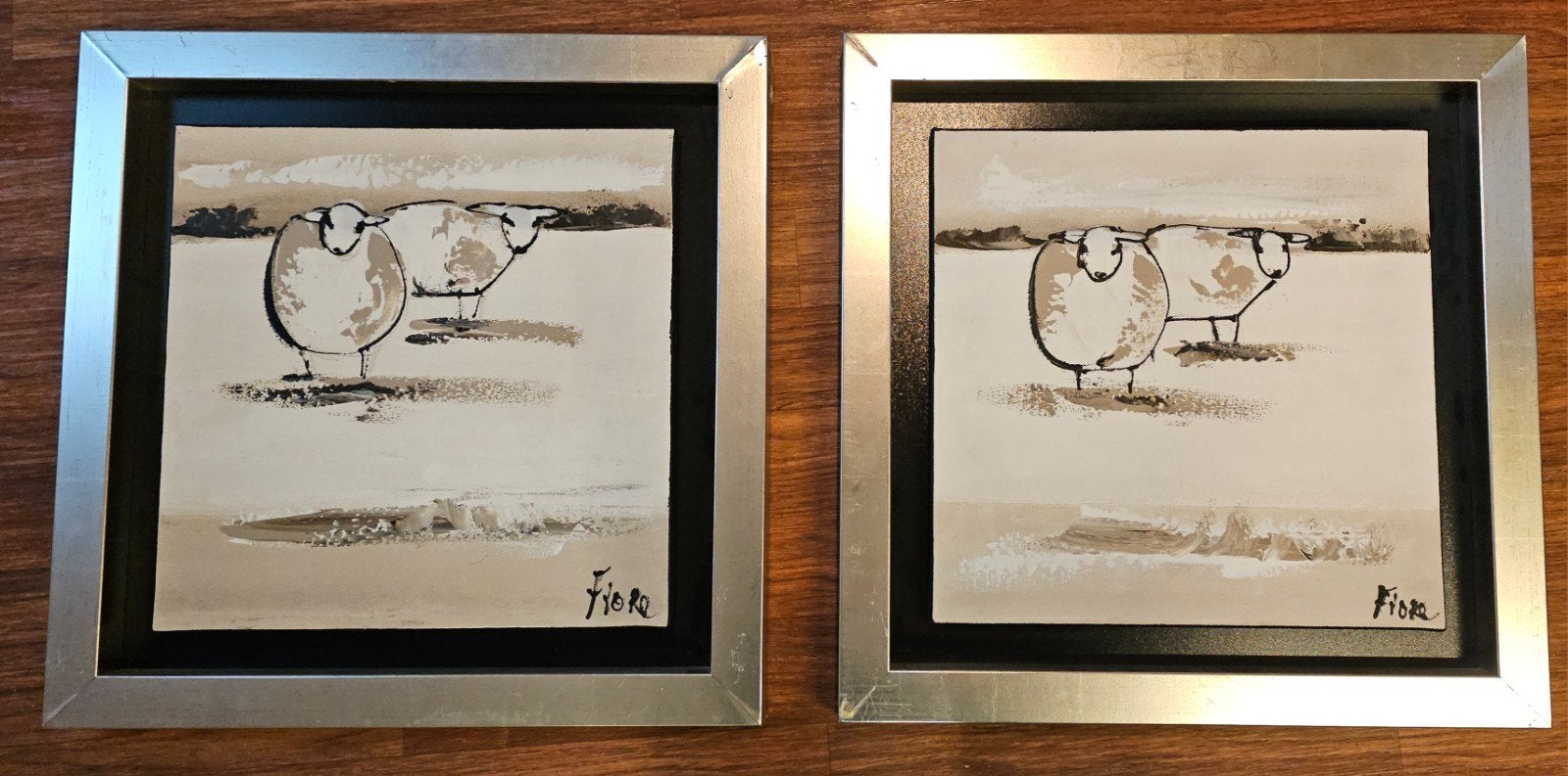 2 stuks moderne schilderijen met abstracte figuren, Antiek en Kunst, Kunst | Schilderijen | Modern, Ophalen, Figuren, Hout, Olieverf