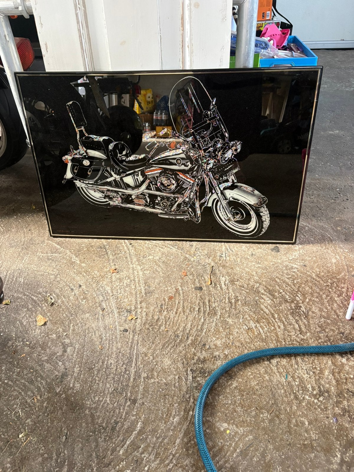 Harley davidson schilderij/ plaat, Ophalen, Zo goed als nieuw