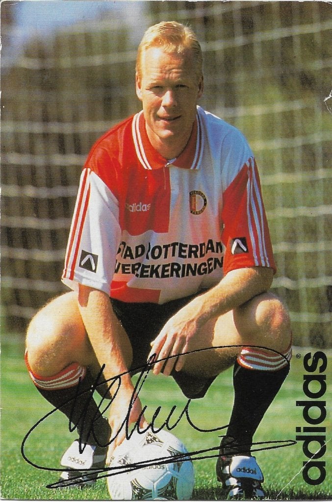 1995-1997 fotokaart Adidas Ronald Koeman Feyenoord, Verzenden, Zo goed als nieuw, Feyenoord, Spelerskaart