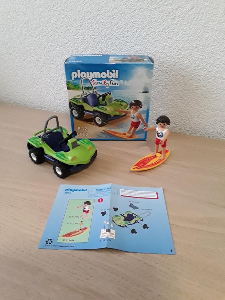Playmobil Family Fun 6982 Surfer met strandbuggy z.g.a.n., Ophalen of Verzenden, Zo goed als nieuw