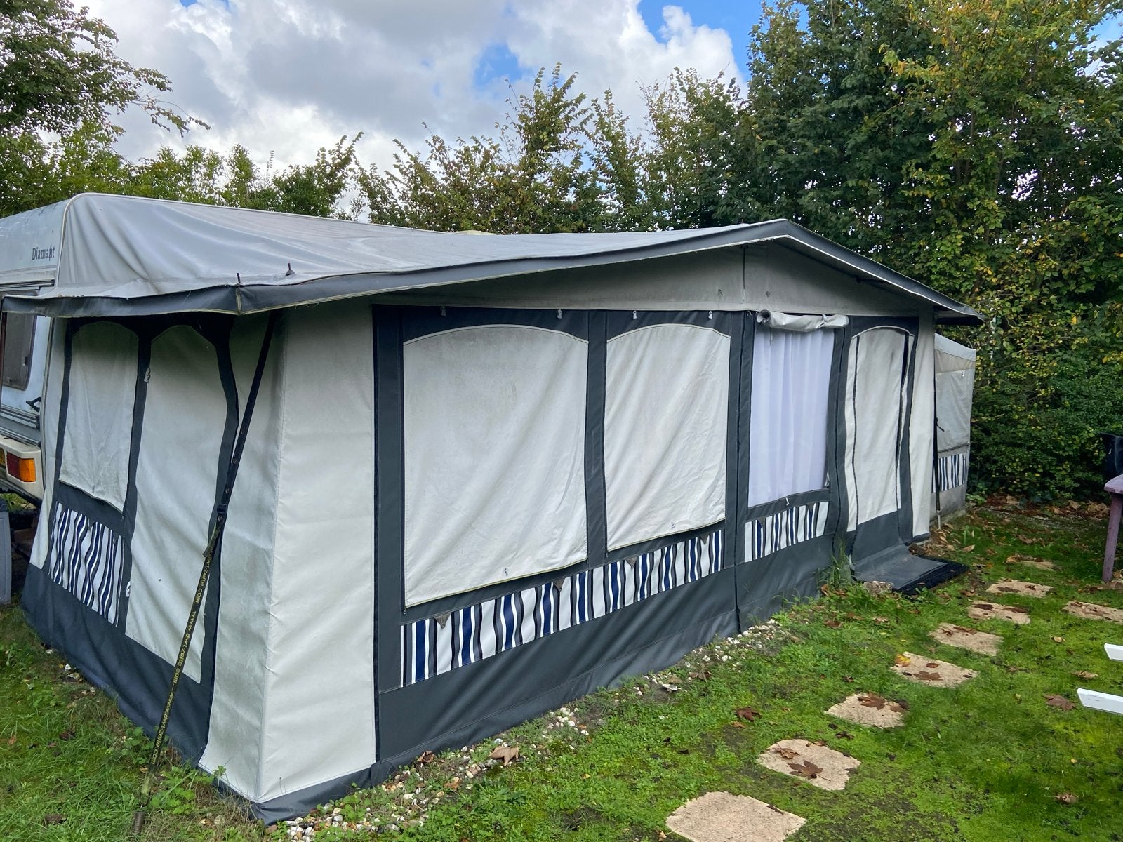 Voortent omloop maat 15 met complete buizenopbouw, Ophalen, Gebruikt, Polyester, Overige merken