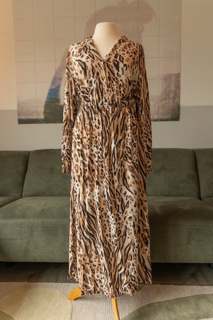Lange damesjurk JDY maat S, Beige, Ophalen of Verzenden, Maat 36 (S), Gedragen