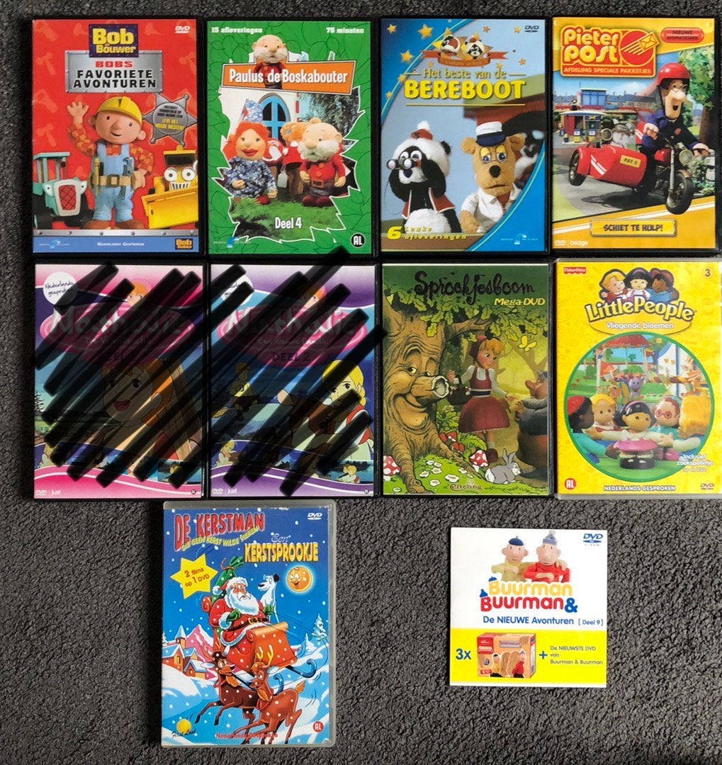 Grote collectie kinder DVD's: Bob de Bouwer, Paulus, Gebruikt, Animatie, Alle leeftijden, Box/collectie