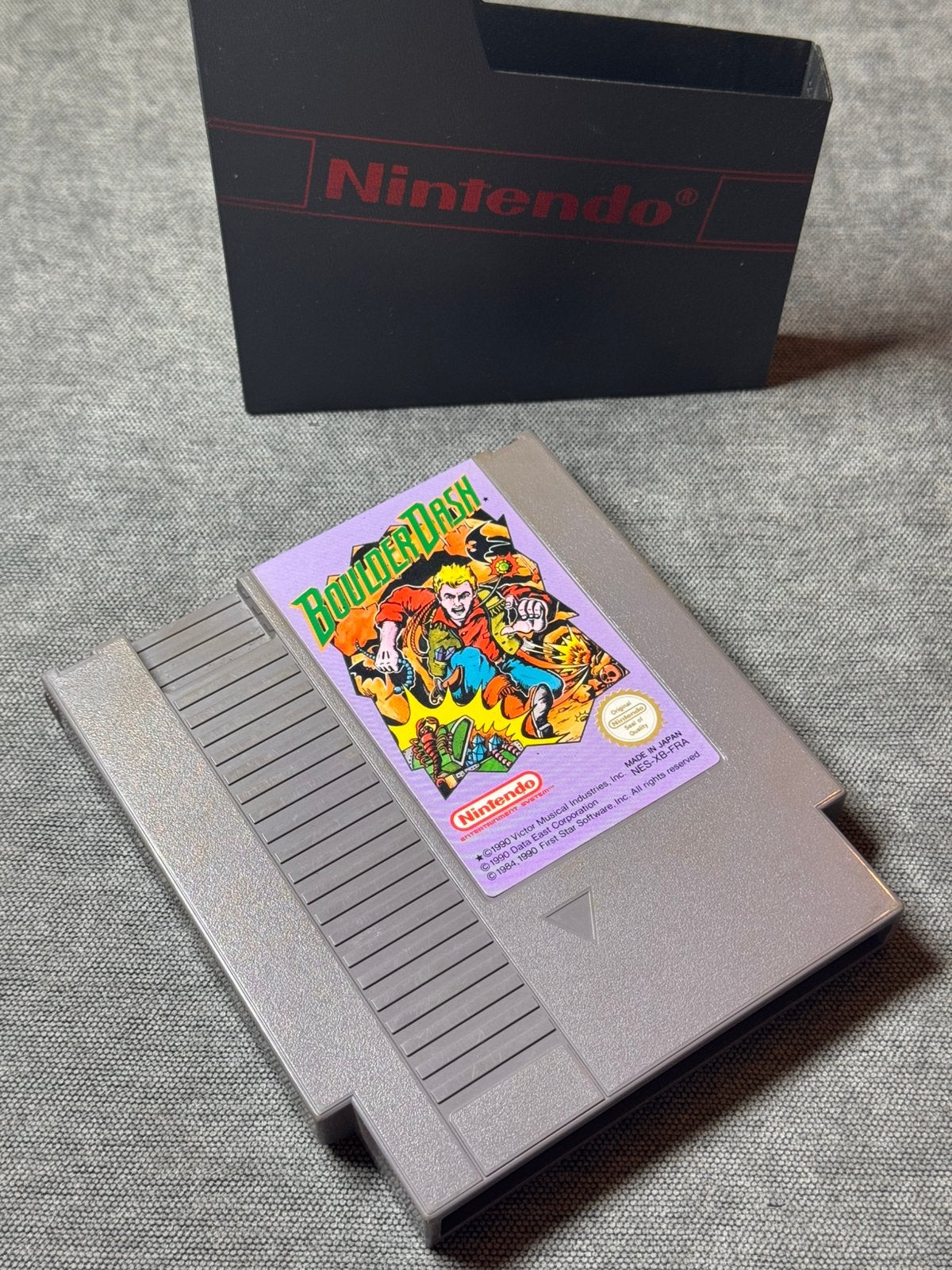 Nintendo NES Boulder Dash – Originele game + Nintendo hoes, 1 speler, Ophalen of Verzenden, Zo goed als nieuw, Vanaf 3 jaar