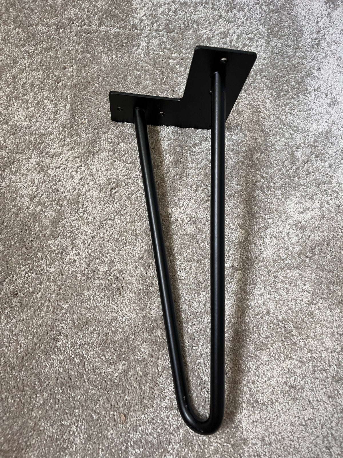 Zwarte metalen hairpin tafelpoot - 30 cm, Ophalen, Tafelpoot, Gebruikt, Minder dan 50 cm