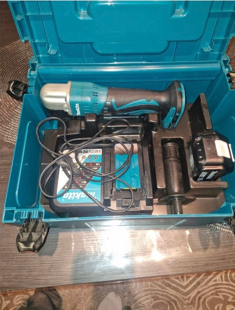 Makita DDA351ZJ 18V LXT haakse accuboormachine + accu, Ophalen of Verzenden, Zo goed als nieuw, Boor- en Schroefmachine