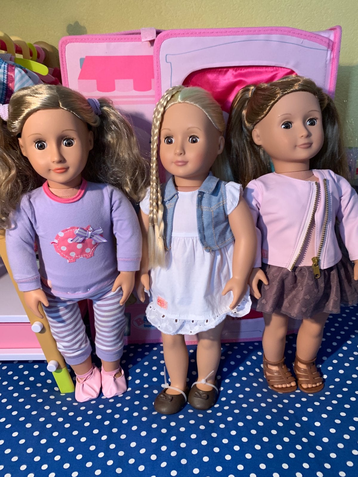 3 Our Generation poppen samen €35,-, Ophalen of Verzenden, Zo goed als nieuw, Babypop