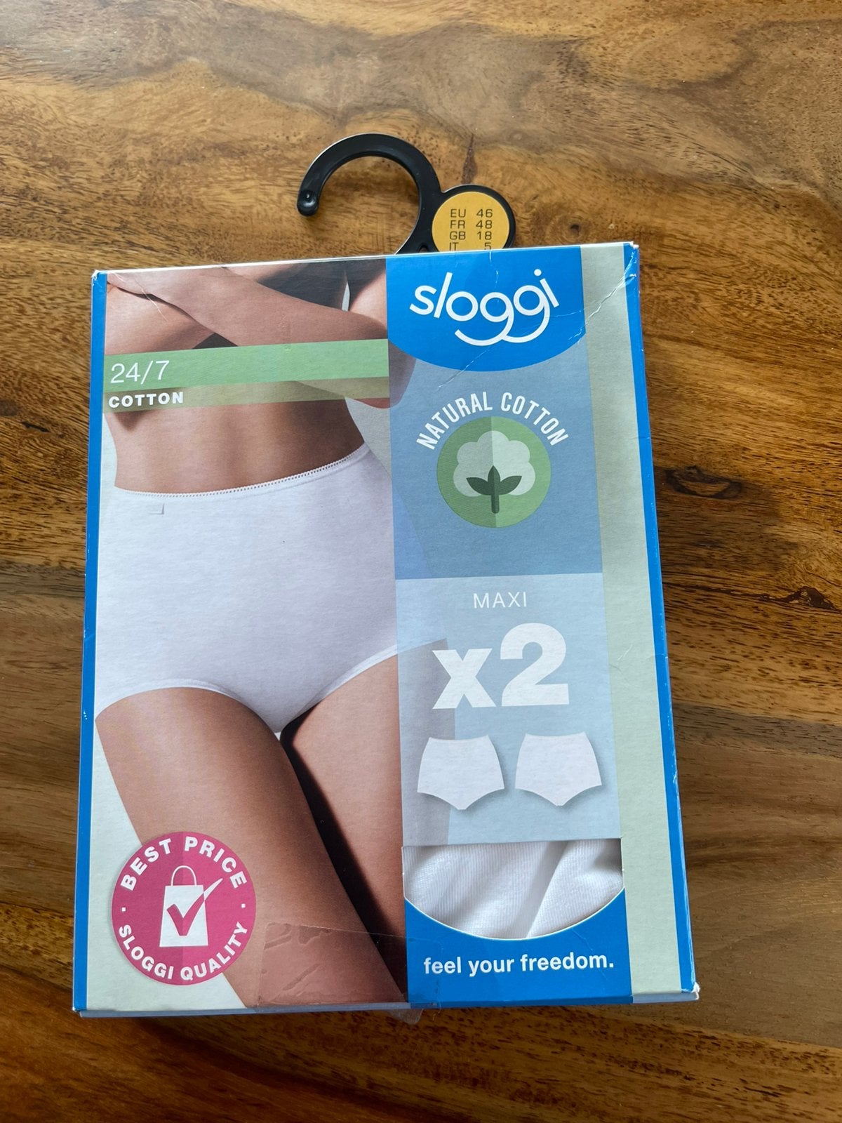 Sloggi 2x maxi slip wit maat 46 nieuw in doosje, Verzenden, Wit, Slip