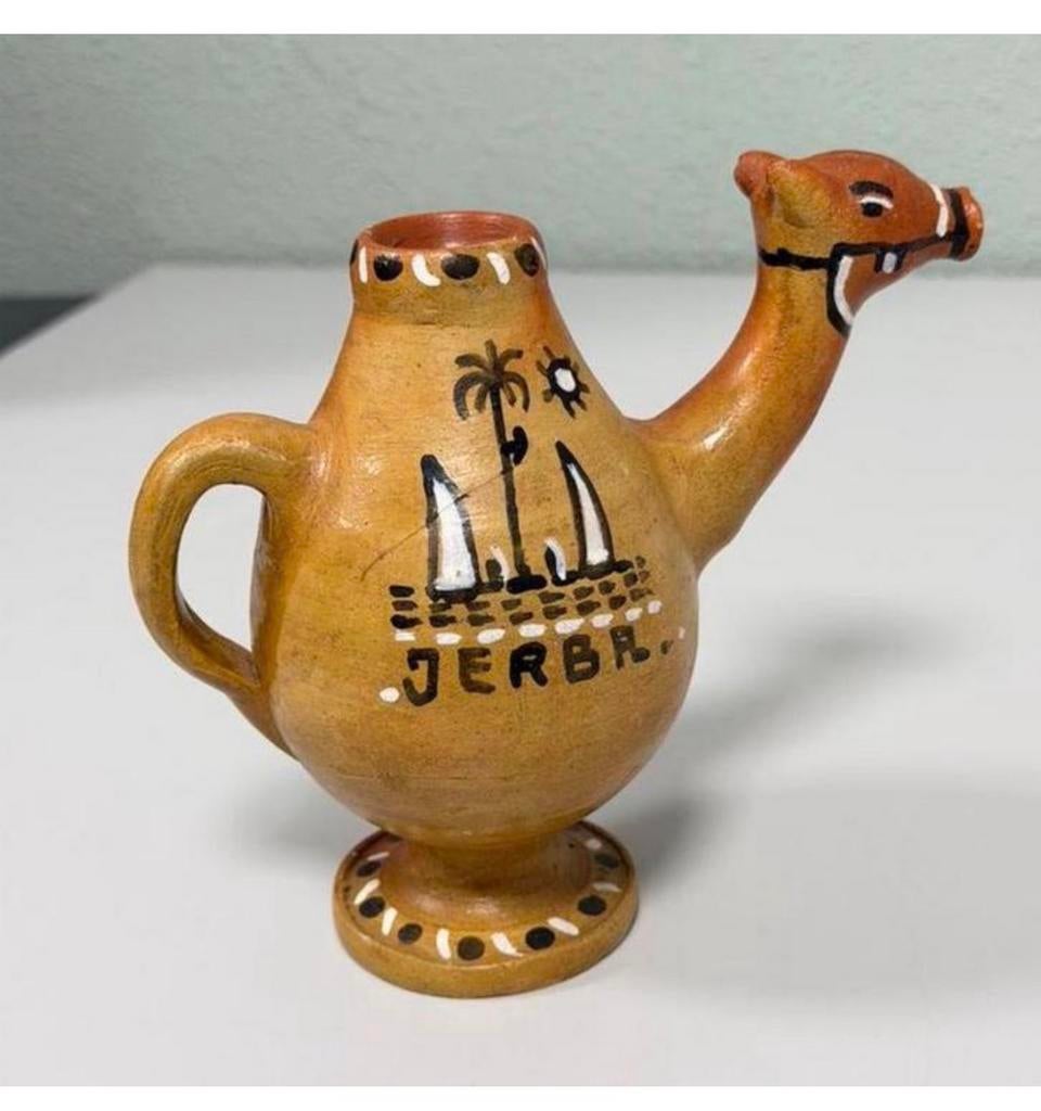vintage magische kameel uit Djerba Tunesië keramiek theekan, Ophalen of Verzenden