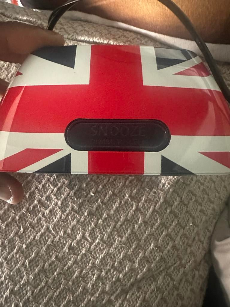 NIKKEI wekker met radio - Union Jack design, Ophalen, Gebruikt, Digitaal