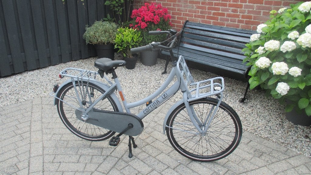 cortina  meisjes  fiets,  24  inch, mat  grijs. 3 ver., Ophalen, 24 inch, Versnellingen, Zo goed als nieuw