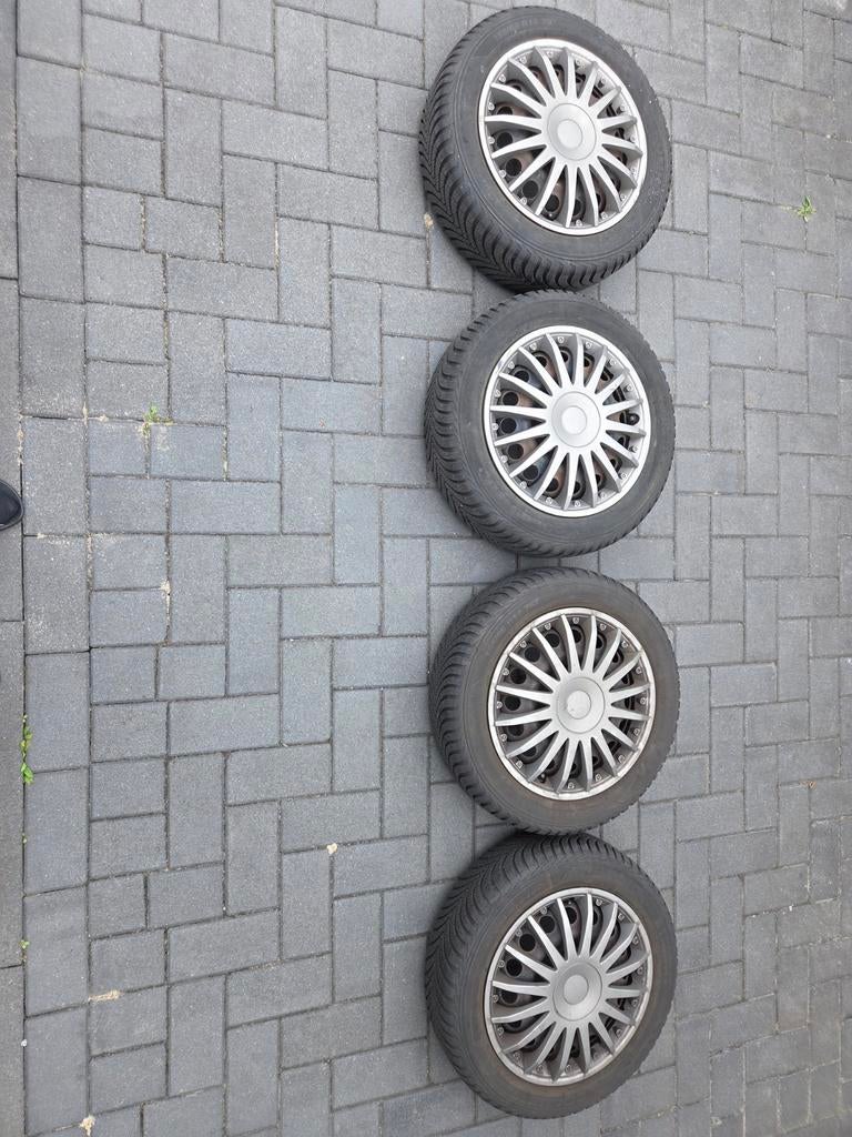 4x all season banden op velgen zgan merk Kumho. 14 inch, 14 inch, 155 mm, Ophalen of Verzenden, All Season