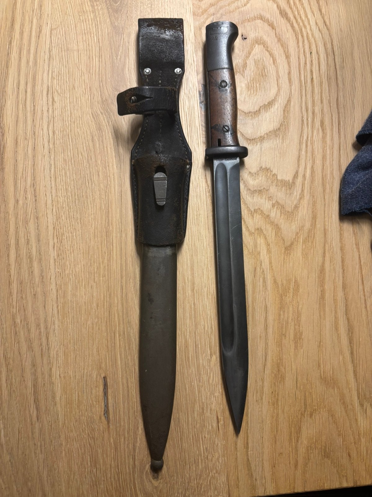 Originele Duitse Kar98k Bajonet – Elite-Diamant (1937), Ophalen of Verzenden, Duitsland, Mes of Dolk